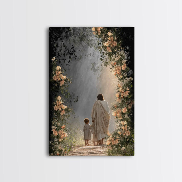 Path Of Hope – Framed Canvas Print – Christian Art – Jesus Painting – Christian Art Canvas – Christian Wall Art – Large Christian Painting