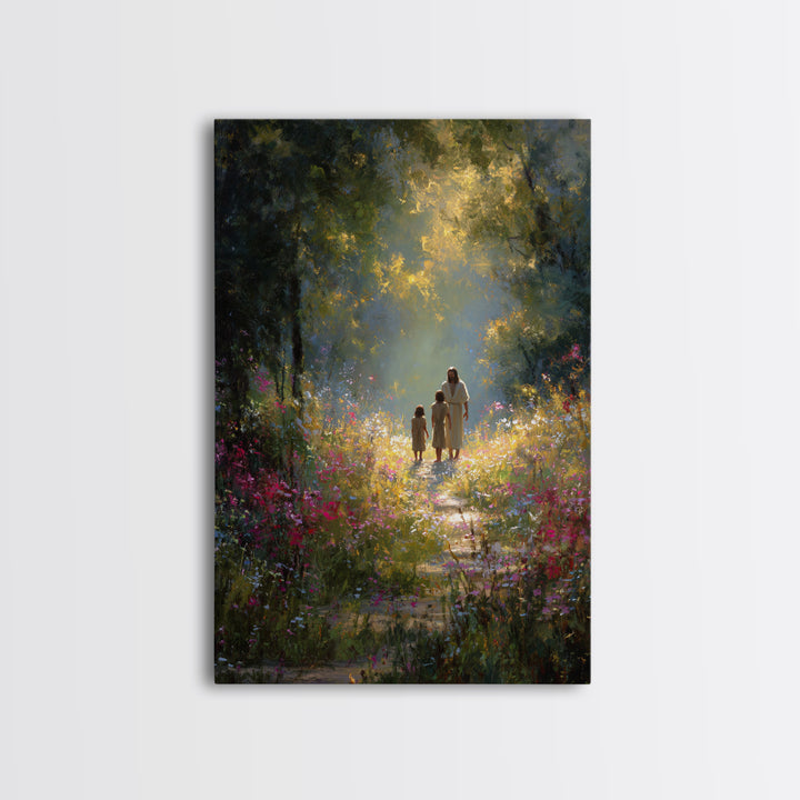 Garden Light – Framed Canvas Print – Christian Art Canvas – Jesus Painting – Christian Wall Art – Christian Decor – Christmas Art