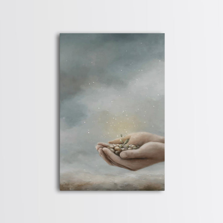 Seed Of Grace | Framed Canvas Print | Christian Wall Art | Christian Art Canvas | Christian Gift | Jesus Painting | Subtle Christian Art