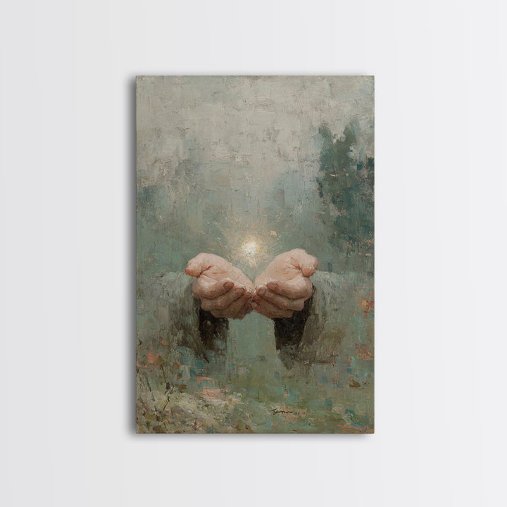 Light Of Offering | Framed Canvas Print | Christian Art Canvas | Christian Wall Art | Modern Christian Art | Christian Gift Ideas | Jesus P