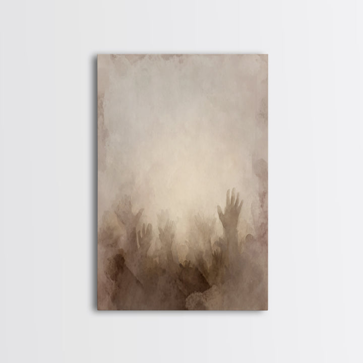 Rise In Worship | Framed Canvas Print | Christian Wall Art | Christian Art Canvas | Christian Art Gift | Abstract Christian Art | Modern Ch