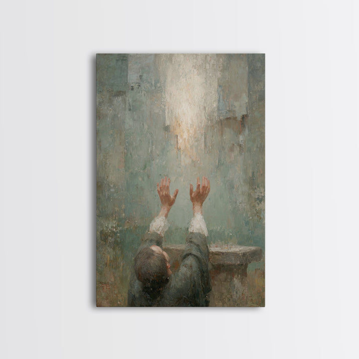 Reaching Light , Framed Canvas Print, Christian Art Canvas, Christian Wall Art, Christian Art, Abstract Christian Art, Christian Gift