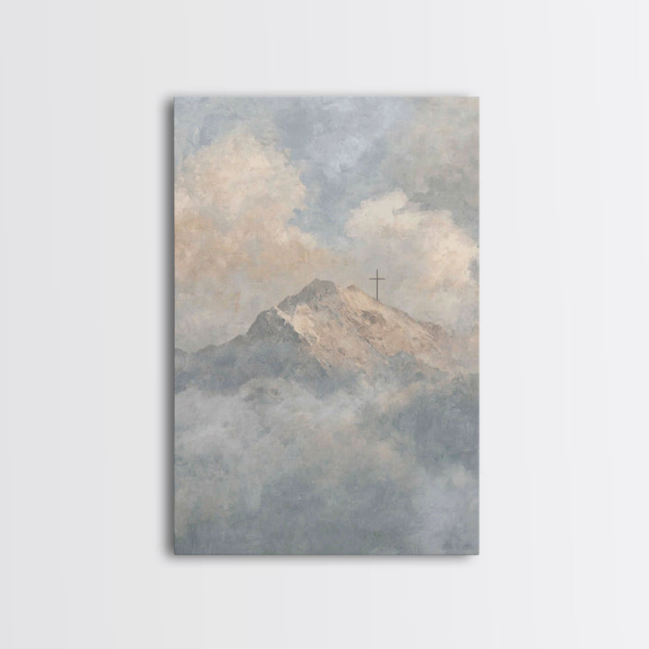Mountain Of Hope – Framed Canvas Print – Christian Wall Art – Christian Art Canvas – Large Christian Painting – Christian Christmas Art – C