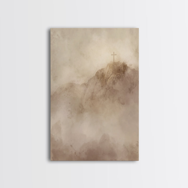 Cross Of Dawn – Framed Canvas Print – Christian Wall Art – Christian Art Canvas – Vintage Christian Art – Christmas Wall Art – Christian Ch