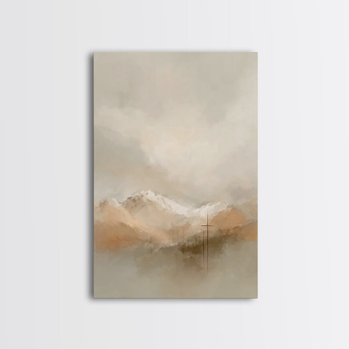 Cloudborne Mercy – Framed Canvas Print – Christian Wall Art – Christian Art Canvas – Blue Christian Art – Modern Christian Painting – Chris