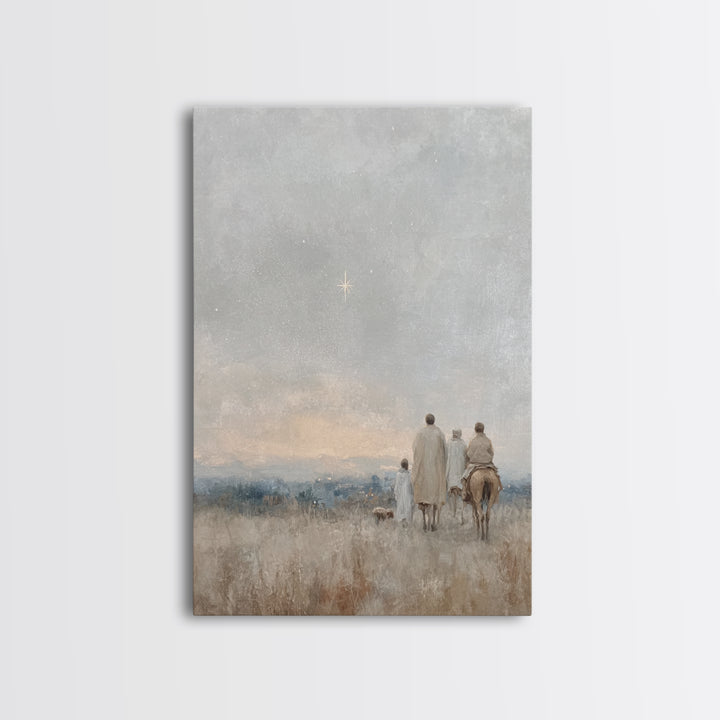 Following The Star, Framed Canvas Print, Christian Wall Art, Christmas Art, Christian Art Canvas, Framed Christmas Art, Christian Christmas