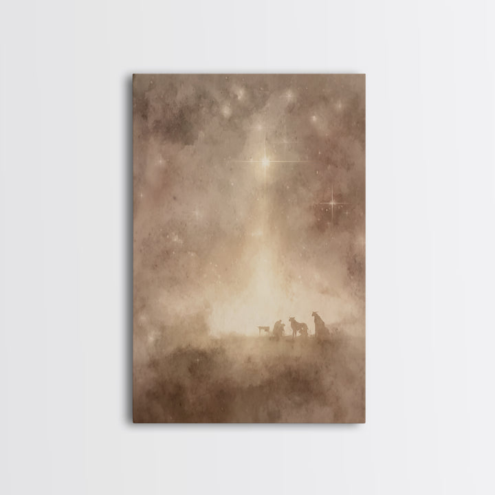 Holy Night Sky | Framed Canvas Print | Christian Wall Art | Christian Christmas Art | Christmas Art Prints | Christian Decor | Christmas Wa