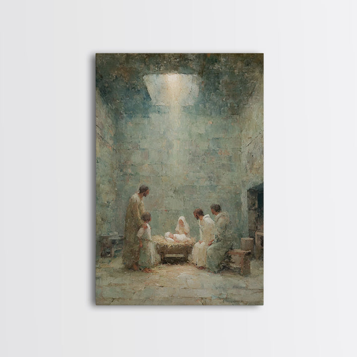 Blessed Nativity, Framed Canvas Print, Christian Wall Art, Christian Christmas Art, Christmas Wall Art, Christian Art Print, Christian Chri
