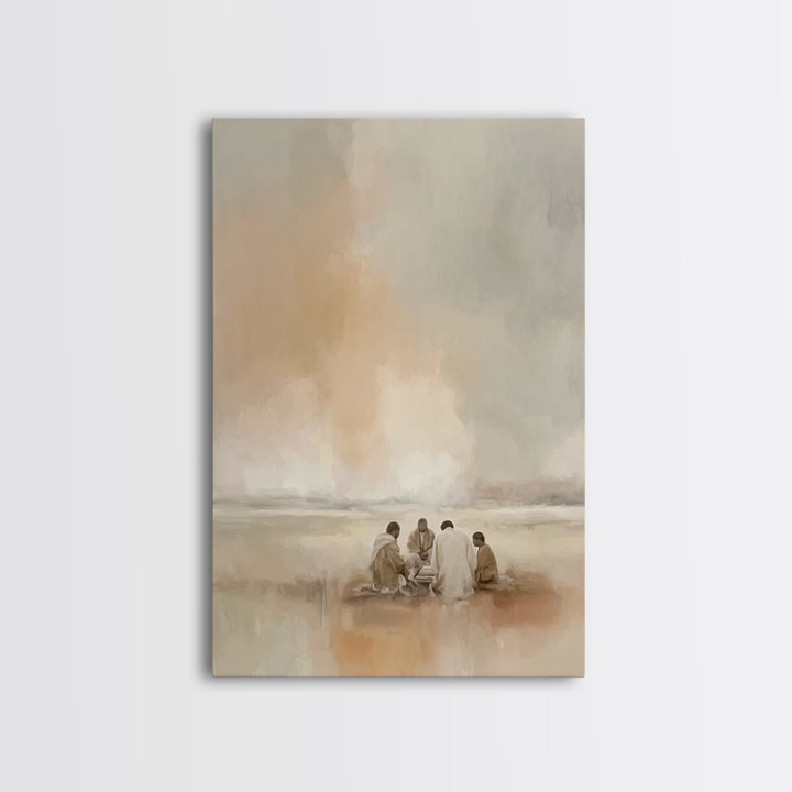 Circle Of Peace – Framed Canvas Print – Christian Art Canvas – Christian Wall Art – Minimalist Christian Art – Christian Painting – Christi