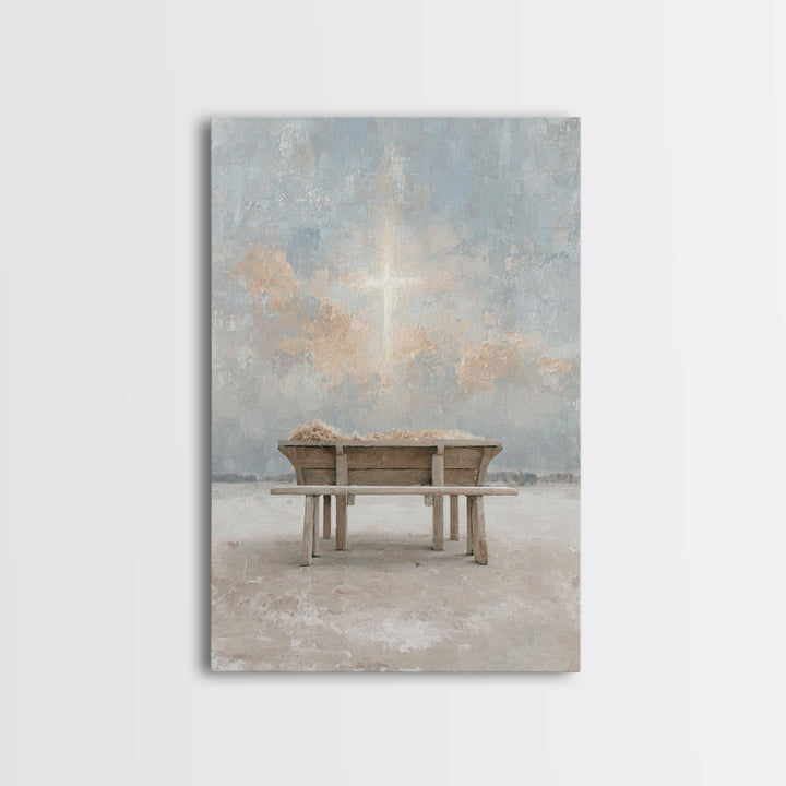 Divine Dawn Promise – Framed Canvas Print – Christmas Art – Christian Wall Art – Jesus Art – Christian Decor – Christian Art Canvas