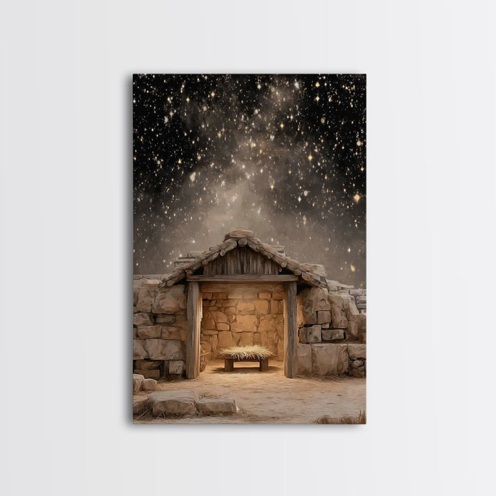 Infant Hope Radiance – Framed Canvas Print – Christian Art Canvas – Christian Wall Art – Jesus Art – Christian Decor – Christmas Art