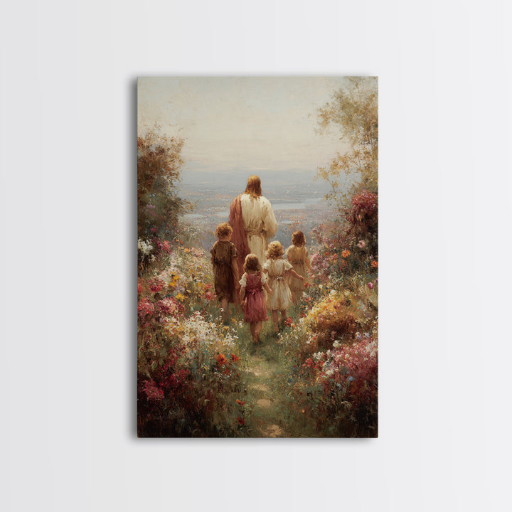 Garden Of Promise – Framed Canvas Print – Christian Art Canvas – Christian Wall Art – Jesus Painting – Christian Decor – Christian Art