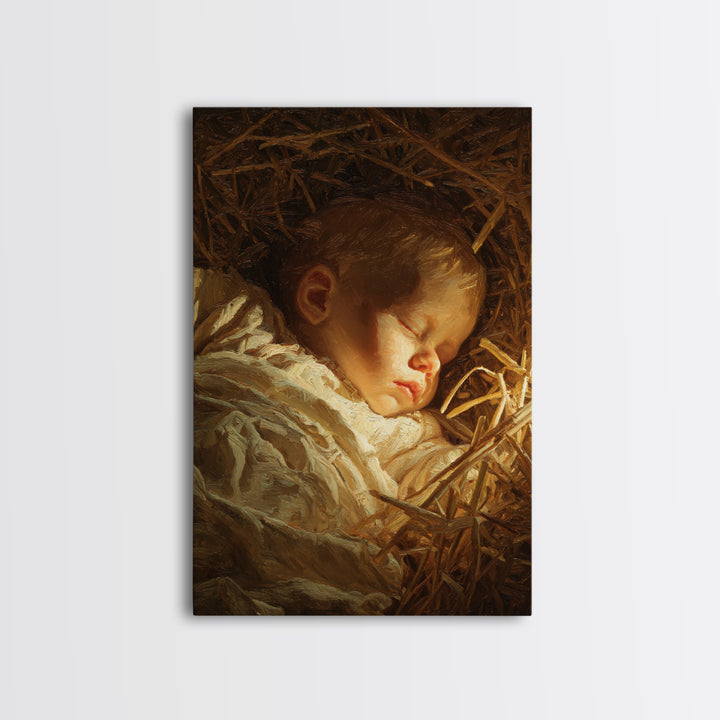 Holy Manger Peace – Framed Canvas Print – Christian Wall Art – Christian Art Canvas – Jesus Christmas Art – Christian Decor – Christian Art