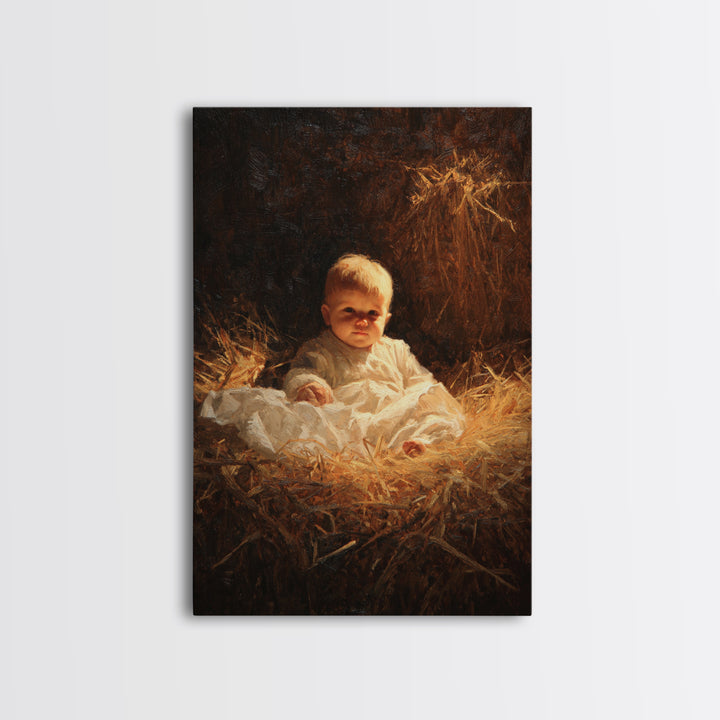 Blessed Child Radiance – Framed Canvas Print – Christian Wall Art – Christian Art Canvas – Jesus Painting – Christmas Art Work – Christian