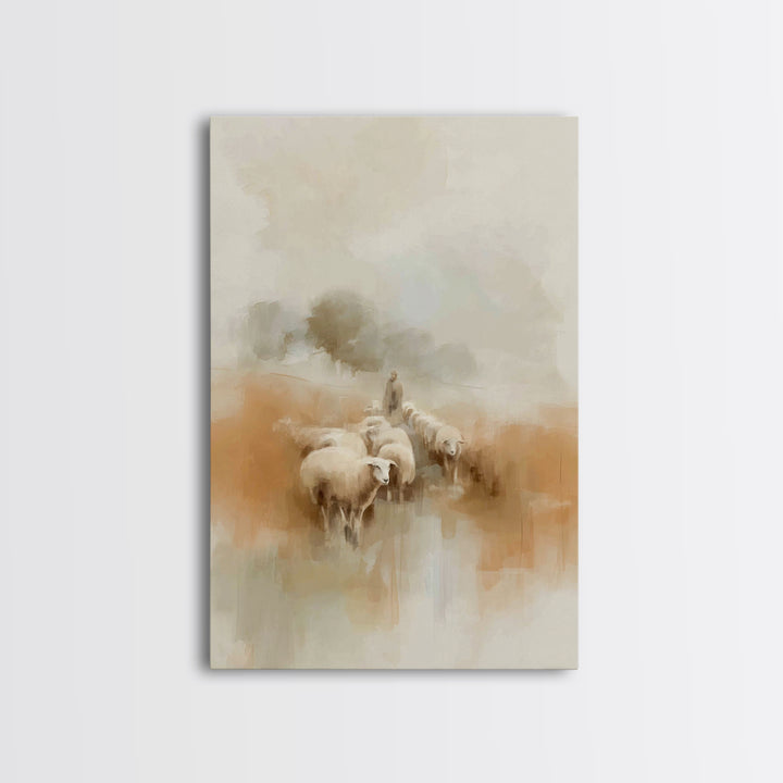 Guardian Of The Flock | Framed Canvas Print | Jesus Painting | Christian Wall Art | Christian Art Canvas | Christian Decor | Christian Chri