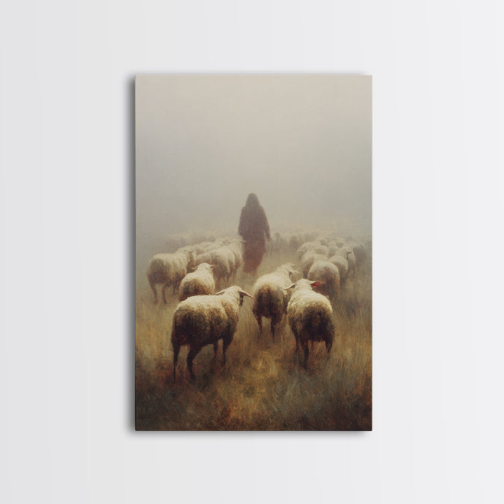 Fog Of Guidance | Framed Canvas Print | Christian Art Canvas | Christian Gift | Jesus Painting | Christian Wall Art | Moody Christmas Art