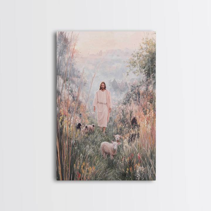 Dawn Shepherd Light, Framed Canvas Print, Christian Art Print, Jesus Art Print, Christian Wall Art, Unique Christian Art, Christian Christm