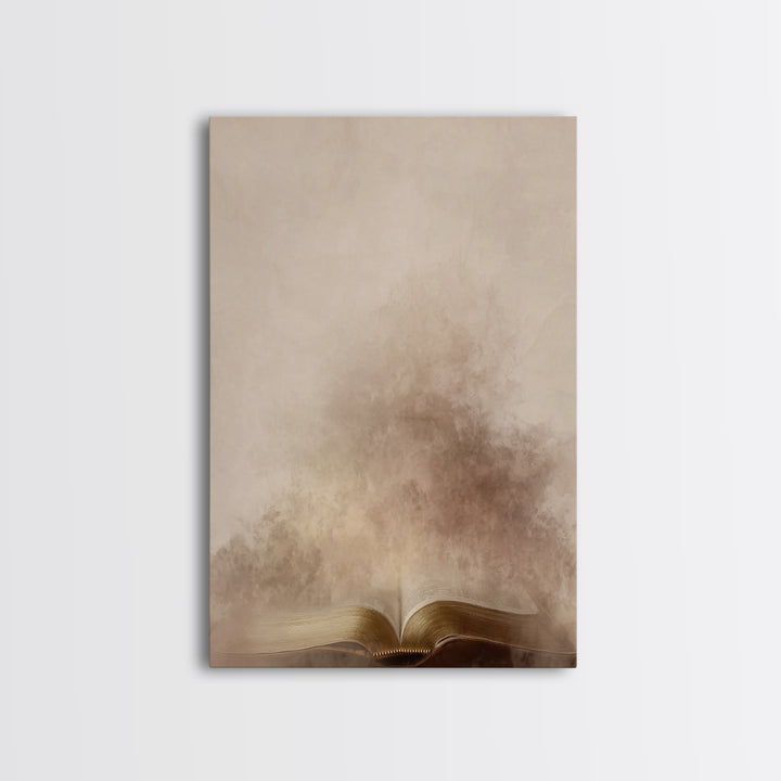 Holy Word Light – Framed Canvas Print – Christian Art Canvas – Christian Wall Art – Subtle Christian Art – Christian Art Work – Minimalist
