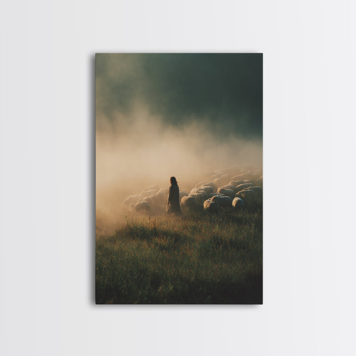 Dawn Of Guidance – Framed Canvas Print – Christian Wall Art – Large Jesus Painting – Christian Art Canvas – Christian Christmas Art – Chris