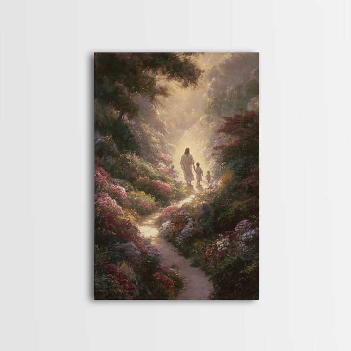 Footsteps Of Heaven | Framed Canvas Print | Christian Christmas Art | Jesus Painting | Christian Wall Art | Christian Art Canvas | Christma