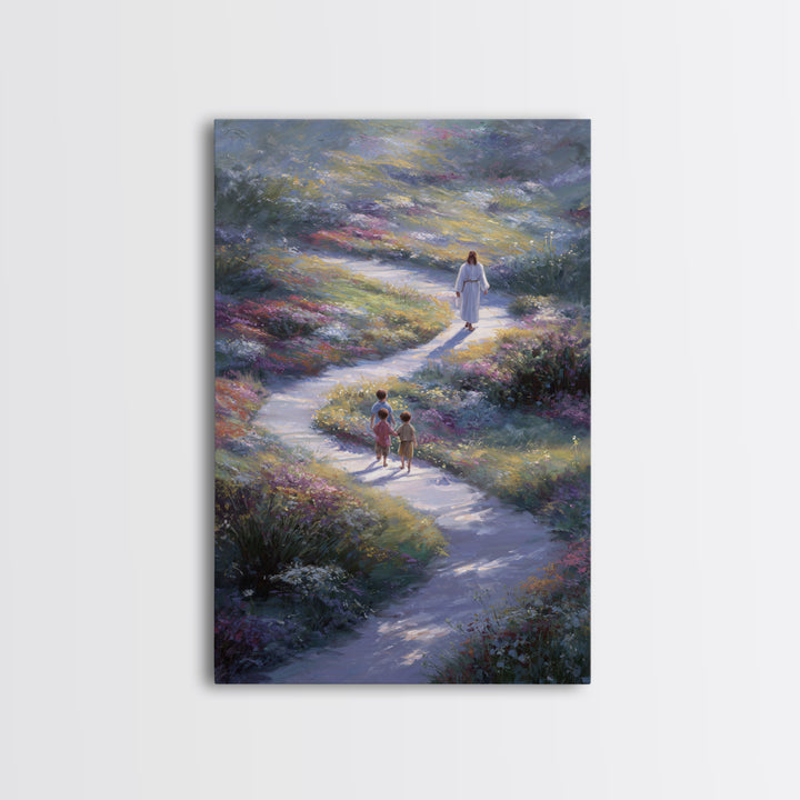 Path Of Peace – Framed Canvas Print – Christian Wall Art – Jesus Painting – Christian Art Canvas – Pastoral Scenery – Christian Decor For H
