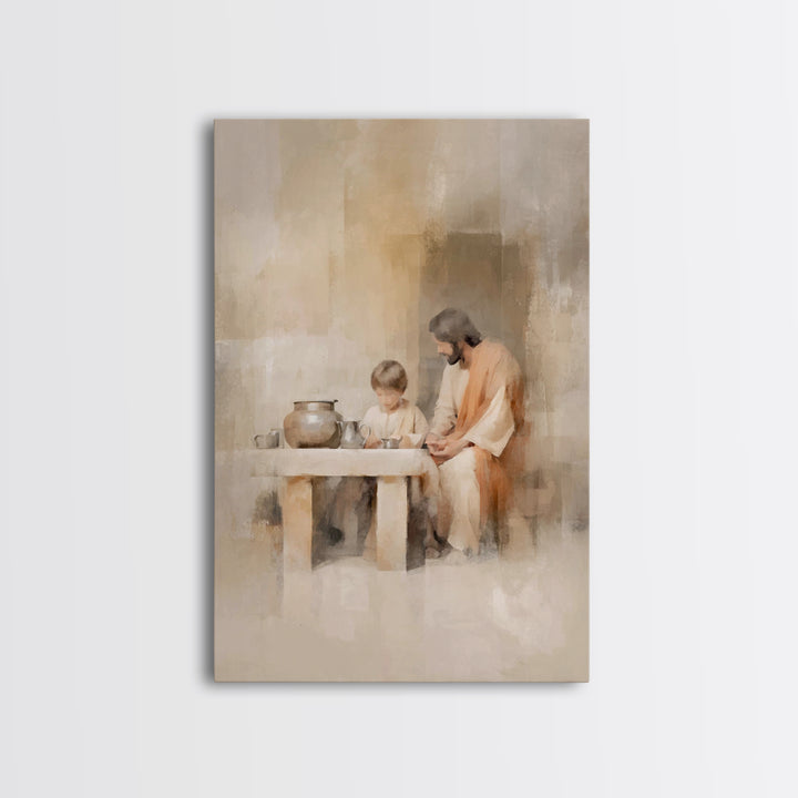 Table Of Blessing – Framed Canvas Print – Christian Wall Art – Christian Art Canvas – Jesus Painting – Subtle Christian Art – Christian Gif