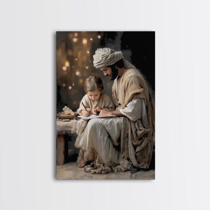 Guiding Wisdom – Framed Canvas Print – Christian Wall Art – Jesus Painting – Christian Art Canvas – Modern Christian Art – Christian Gift
