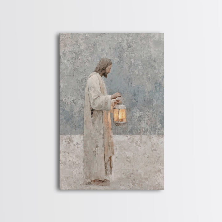 Soft Dawn Light – Framed Canvas Print – Christian Wall Art – Christian Art Canvas – Jesus Painting – Minimalist Christian Art – Christian D