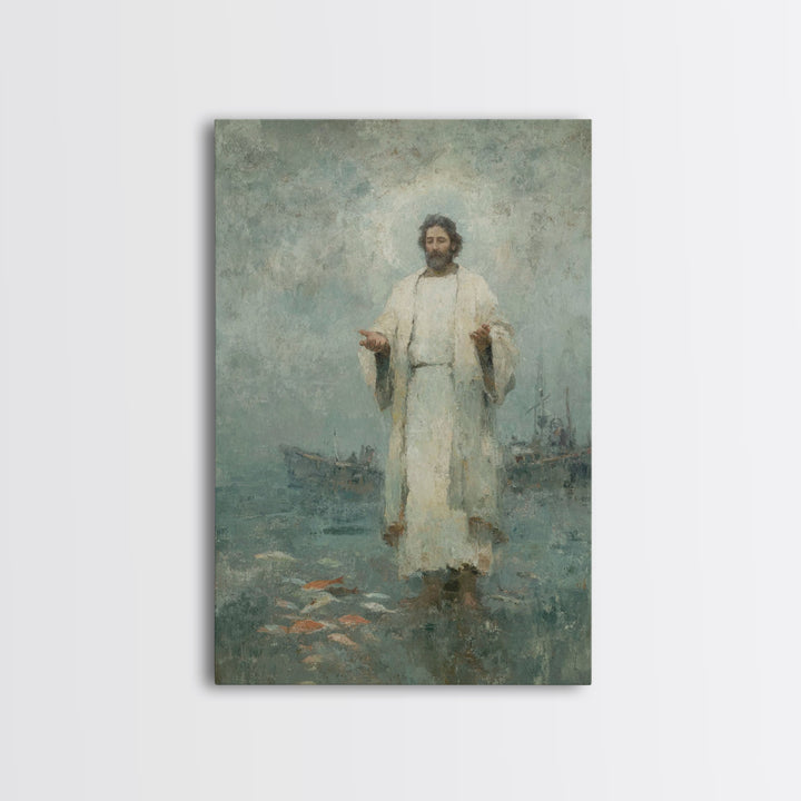 Divine Calling – Framed Canvas Print – Christian Wall Art – Christian Art Canvas – Jesus Painting – Vintage Christian Art – Christian Art W