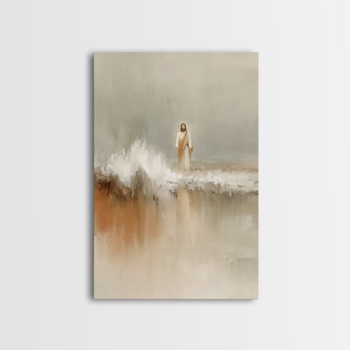Waves Of Mercy | Framed Canvas Print | Jesus Painting | Christian Art Canvas | Christian Christmas Art | Modern Christian Art | Christian D