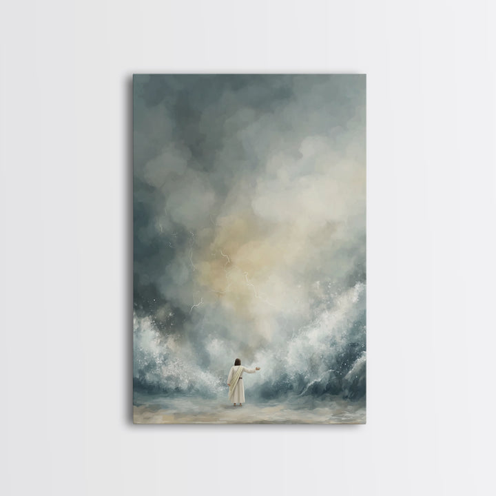 Thunderous Mercy | Framed Canvas Print | Jesus Art Print | Christian Wall Art | Modern Christian Painting | Christian Christmas Art | Chris
