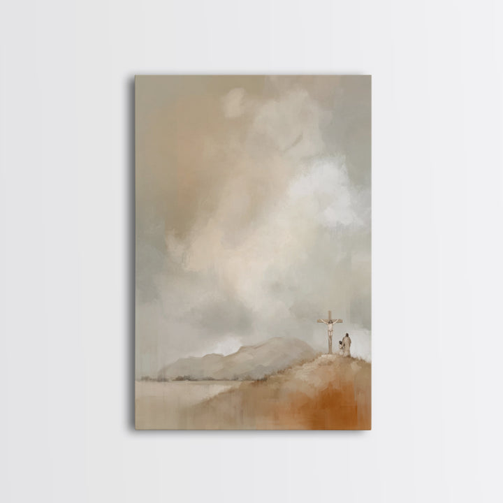 The Hill of Mercy – Framed Canvas Print – Christian Wall Art – Jesus Painting – Christian Art Canvas – Vintage Christian Art – Christian Gi