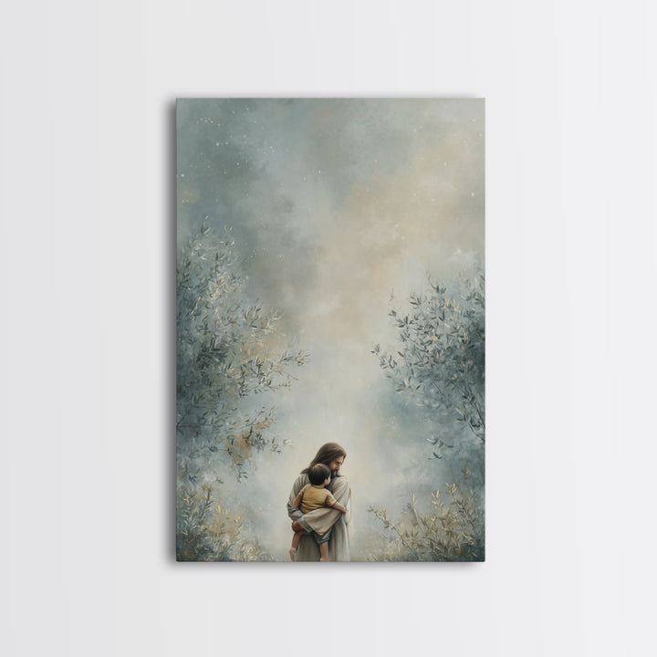 Fields of Grace – Framed Canvas Print – Jesus Art Print – Christian Art – Christian Canvas – Large Jesus Painting – Christian Decor For Hom