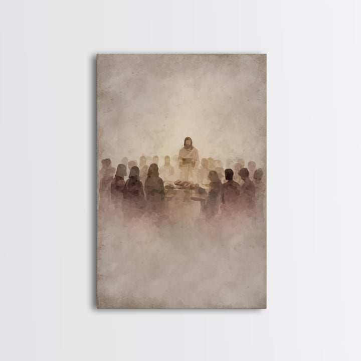 Table of Fellowship – Framed Canvas Print – Christian Wall Art – Christian Art Canvas – Jesus Painting – Modern Christian Art – Christian G