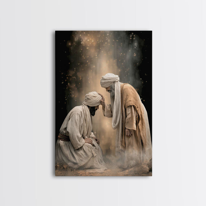 Anointed Moment | Framed Canvas Print | Christian Art Painting | Christian Wall Art | Unique Christian Art | Jesus Canvas Art | Christian G