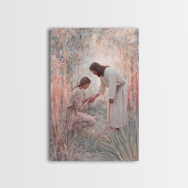 Path of Healing, Framed Canvas Print, Christian Art Canvas, Jesus Painting, Christian Wall Art, Christian Art Print, Modern Christian Art