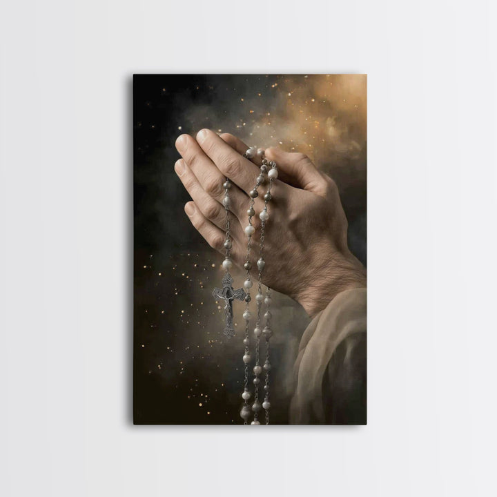Faithful Devotion – Framed Canvas Print – Christian Wall Art – Christian Art Canvas – Christian Painting – Christian Decor – Christmas Art