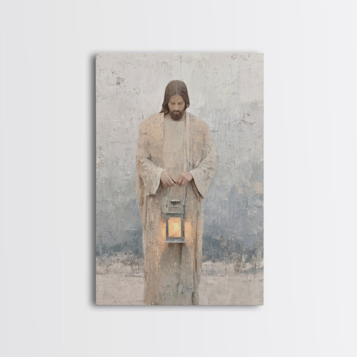 Lantern of Peace – Framed Canvas Print – Christian Decor – Christian Art Canvas – Jesus Painting – Christian Art Print – Christian Wall Art