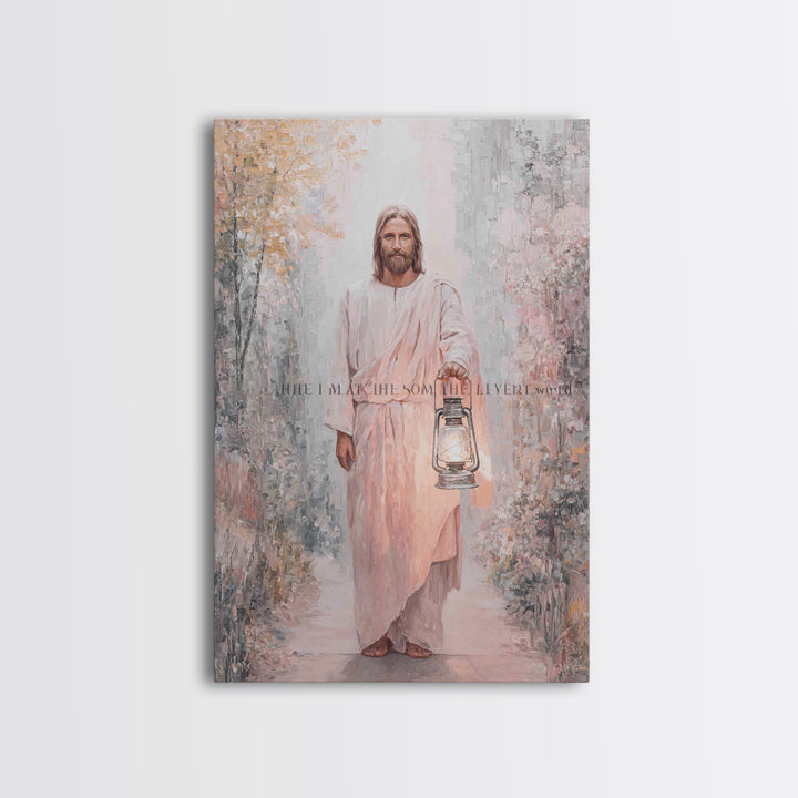 Holy Night Lantern – Framed Canvas Print – Christian Art Print – Christian Wall Art – Jesus Painting – Christian Gift Ideas – Christian Art