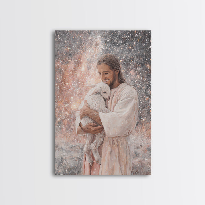 Radiant Shepherd Love – Framed Canvas Print – Christian Wall Art – Christian Art Print – Jesus Painting – Christian Art Canvas – Christian