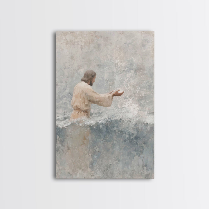Living Waters Peace – Framed Canvas Print – Christian Art Canvas – Christian Art Print – Jesus Painting – Christian Wall Art – Christian Gi