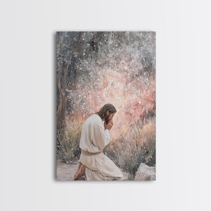 Radiant Petition – Framed Canvas Print – Christian Painting – Christian Art Canvas – Large Christian Art – Jesus Wall Art – Christian Gift