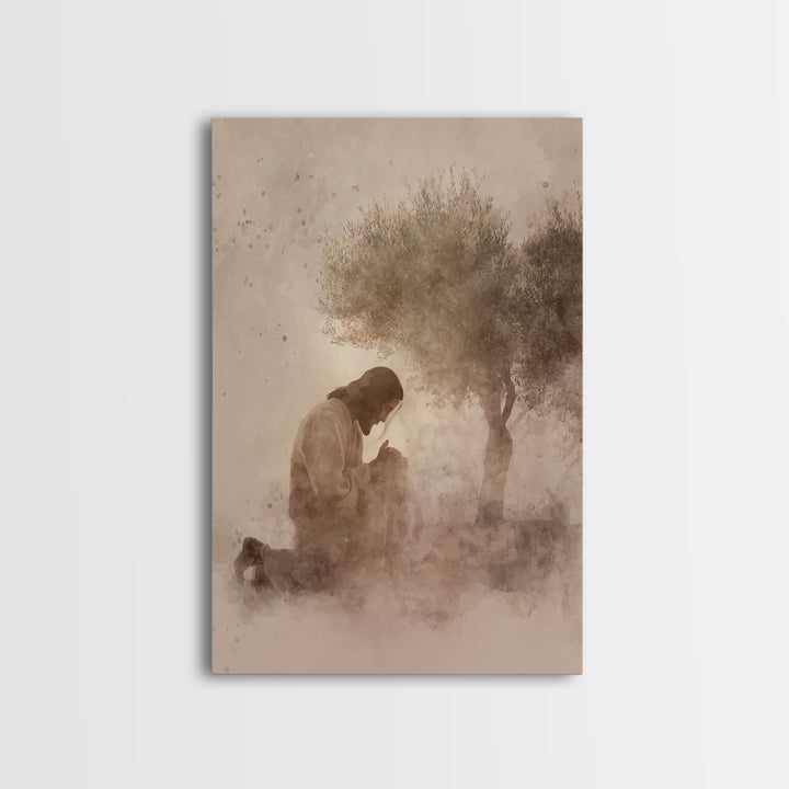 Evening Grace | Framed Canvas Print | Christian Wall Art | Jesus Painting Canvas | Modern Christian Painting | Christian Art Work | Christi