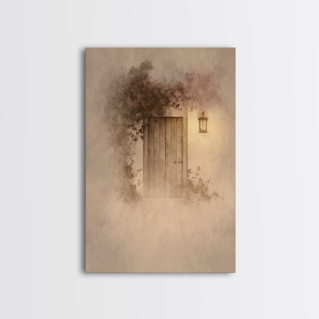 Silent Doorway Grace – Framed Canvas Print – Christian Art Canvas – Minimalist Christian Art – Christian Wall Art – Subtle Christian Painti