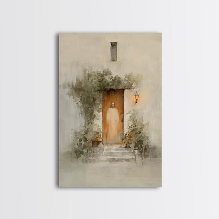 Warm Lantern Promise | Framed Canvas Print | Christian Wall Art | Christian Art Canvas | Jesus Painting | Unique Christian Art | Christian
