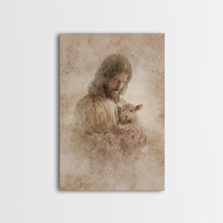 Fields Of Gentle Grace – Framed Canvas Print – Christian Wall Art – Jesus Painting – Christian Art Canvas – Christian Gift – Christmas Art