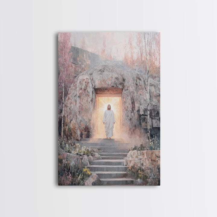 Risen Glory, Framed Canvas Print, Jesus Painting, Christian Wall Art, Christian Art Canvas, Christian Christmas Art, Christian Gift Ideas