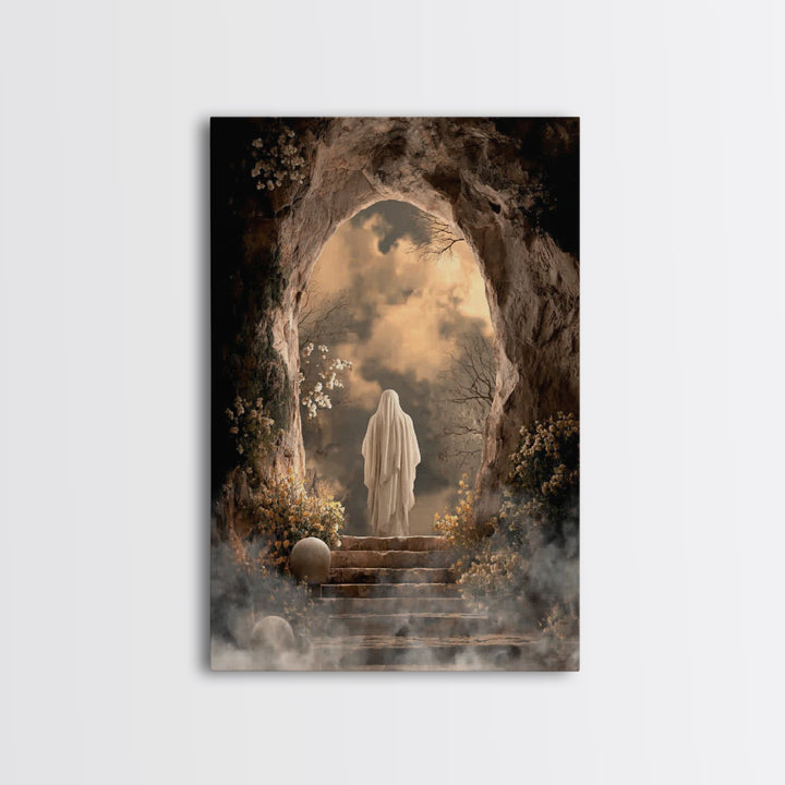 Sacred Ascent – Framed Canvas Print – Christian Art Canvas – Christian Painting – Jesus Painting – Christian Decor – Subtle Christian Art