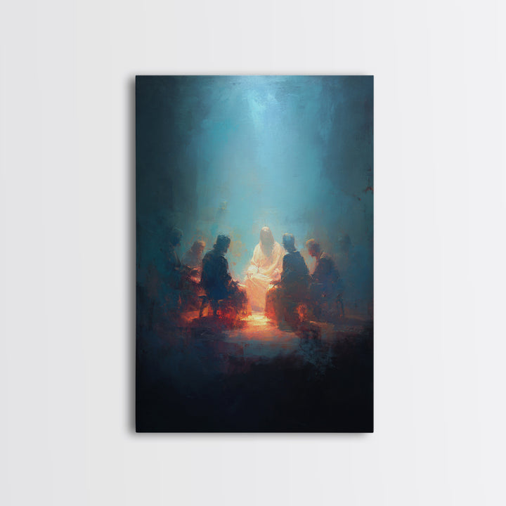 Light Of Wisdom – Framed Canvas Print – Christian Art – Jesus Painting – Christian Art Canvas – Moody Christian Art – Christian Wall Art