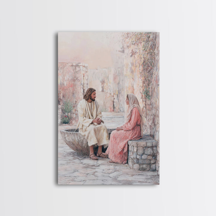 Gentle Conversation | Framed Canvas Print | Christian Art | Christian Wall Art | Jesus Painting | Christian Art Canvas | Christian Gift Ide